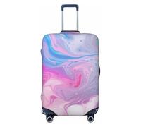 QGGHNISD Colorful Marble Pastel Pink Blue Purple Luggage Case Protector - Scratch Resistant Elastic Travel Luggage Cover - Fits 18-32 Inch Suitcases L