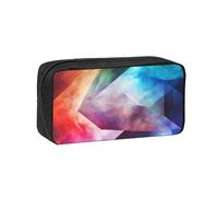 QGGHNISD Complex Color Large Capacity Pencil Case, Oxford Cloth Zipper Pen Pouch, Simple Printed Stationery Organizer Bag