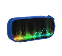 QGGHNISD Cool Music Sound Wave Pencil Bag, Large Capacity Double Layer with Divider Stationery Bag,Zipper Cute Printed Cosmetic Bag for School Office Travelling