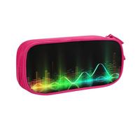 QGGHNISD Cool Music Sound Wave Pencil Bag, Large Capacity Double Layer with Divider Stationery Bag,Zipper Cute Printed Cosmetic Bag for School Office Travelling