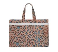 QGGHNISD Coral Coloured Patterns Canvas Tote Bag Document Organizer Bag Zipper File Storage Handbag Portable Office Travel Bag