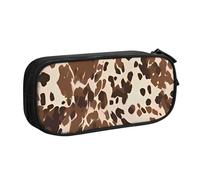 QGGHNISD Cow Camo Pattern Pencil Bag, Large Capacity Double Layer with Divider Stationery Bag,Zipper Cute Printed Cosmetic Bag for School Office Travelling