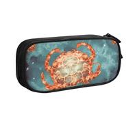 QGGHNISD Crab Cloud Pencil Bag, Large Capacity Double Layer with Divider Stationery Bag,Zipper Cute Printed Cosmetic Bag for School Office Travelling