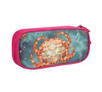 QGGHNISD Crab Cloud Pencil Bag, Large Capacity Double Layer with Divider Stationery Bag,Zipper Cute Printed Cosmetic Bag for School Office Travelling