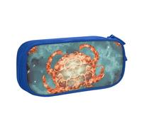 QGGHNISD Crab Cloud Pencil Bag, Large Capacity Double Layer with Divider Stationery Bag,Zipper Cute Printed Cosmetic Bag for School Office Travelling