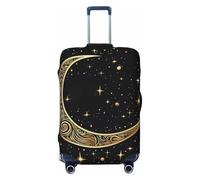 QGGHNISD Crescent Moon Pattern On Black Background Luggage Case Protector - Scratch Resistant Elastic Travel Luggage Cover - Fits 18-32 Inch Suitcases M