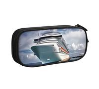 QGGHNISD Cruise Ship Pencil Bag, Large Capacity Double Layer with Divider Stationery Bag,Zipper Cute Printed Cosmetic Bag for School Office Travelling