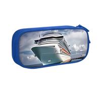 QGGHNISD Cruise Ship Pencil Bag, Large Capacity Double Layer with Divider Stationery Bag,Zipper Cute Printed Cosmetic Bag for School Office Travelling