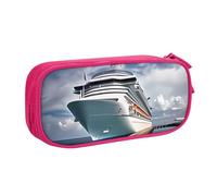 QGGHNISD Cruise Ship Pencil Bag, Large Capacity Double Layer with Divider Stationery Bag,Zipper Cute Printed Cosmetic Bag for School Office Travelling