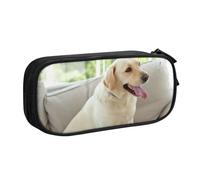 QGGHNISD Cute Labrador Dog Pencil Bag, Large Capacity Double Layer with Divider Stationery Bag,Zipper Cute Printed Cosmetic Bag for School Office Travelling