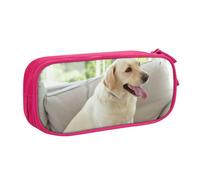 QGGHNISD Cute Labrador Dog Pencil Bag, Large Capacity Double Layer with Divider Stationery Bag,Zipper Cute Printed Cosmetic Bag for School Office Travelling