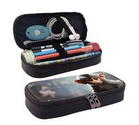 QGGHNISD Cute Monkey Leather Pencil Case, Large Capacity Durable Pencil Box, Student Stationery Bag, Suitable for Stationery/Cosmetics/Small Items