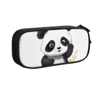 QGGHNISD Cute Panda2 Pencil Bag, Large Capacity Double Layer with Divider Stationery Bag,Zipper Cute Printed Cosmetic Bag for School Office Travelling