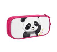 QGGHNISD Cute Panda2 Pencil Bag, Large Capacity Double Layer with Divider Stationery Bag,Zipper Cute Printed Cosmetic Bag for School Office Travelling