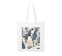 QGGHNISD Cute Penguin Animal Pattern Canvas Tote Bag Large Reusable Shopping Bag With Double-Sided Print, 41x38cm Everyday Carry Handbag