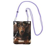 QGGHNISD Dachshund Book Crossbody Phone Bag Water-Resistant Large Capacity With Adjustable Strap, Compact Polyester Shoulder Bag
