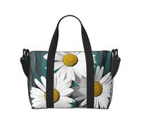 QGGHNISD Daisy Flowers Crossbody Travel Bag - Water-Resistant Carry-On Handbag, Large Capacity Gym Bag