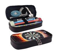 QGGHNISD Dart Board Leather Pencil Case, Large Capacity Durable Pencil Box, Student Stationery Bag, Suitable for Stationery/Cosmetics/Small Items