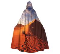 QGGHNISD Desert Halloween Hooded Cloak For Adults, Long Polyester Cape With Big Hood For Cosplay, Party, Costume