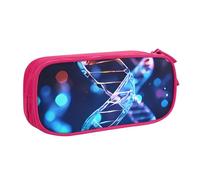 QGGHNISD DNA Genetic Helix Pencil Bag, Large Capacity Double Layer with Divider Stationery Bag,Zipper Cute Printed Cosmetic Bag for School Office Travelling