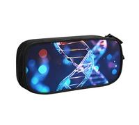 QGGHNISD DNA Genetic Helix Pencil Bag, Large Capacity Double Layer with Divider Stationery Bag,Zipper Cute Printed Cosmetic Bag for School Office Travelling
