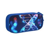 QGGHNISD DNA Genetic Helix Pencil Bag, Large Capacity Double Layer with Divider Stationery Bag,Zipper Cute Printed Cosmetic Bag for School Office Travelling