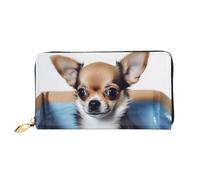 QGGHNISD Dog in The Box Women's Long Leather Wallet with Zipper, Card Slots, Cash Pocket, Clutch Purse