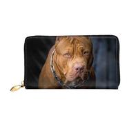 QGGHNISD Dogs Women's Long Leather Wallet with Zipper, Card Slots, Cash Pocket, Clutch Purse