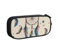 QGGHNISD Dream Catcher and Moon Pencil Bag, Large Capacity Double Layer with Divider Stationery Bag,Zipper Cute Printed Cosmetic Bag for School Office Travelling