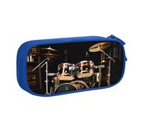 QGGHNISD Drum Set Pencil Bag, Large Capacity Double Layer with Divider Stationery Bag,Zipper Cute Printed Cosmetic Bag for School Office Travelling