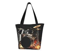 QGGHNISD Drummer Women'S Casual Shoulder Tote Bag, Large Capacity Polyester Handbag, Travel Beach Shopping Bag