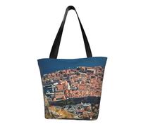 QGGHNISD Dubrovnik'S Old City Women'S Casual Shoulder Tote Bag, Large Capacity Polyester Handbag, Travel Beach Shopping Bag