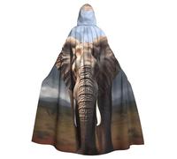 QGGHNISD Elephant Halloween Hooded Cloak For Adults, Long Polyester Cape With Big Hood For Cosplay, Party, Costume