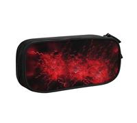 QGGHNISD Explosion Burst Red Black Pencil Bag, Large Capacity Double Layer with Divider Stationery Bag,Zipper Cute Printed Cosmetic Bag for School Office Travelling