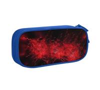 QGGHNISD Explosion Burst Red Black Pencil Bag, Large Capacity Double Layer with Divider Stationery Bag,Zipper Cute Printed Cosmetic Bag for School Office Travelling