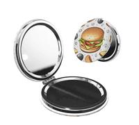 QGGHNISD Fast Food Makeup Mirror, Compact Double-Sided Travel Mirror With Magnifying Lens