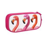 QGGHNISD Flamingo Pencil Bag, Large Capacity Double Layer with Divider Stationery Bag,Zipper Cute Printed Cosmetic Bag for School Office Travelling