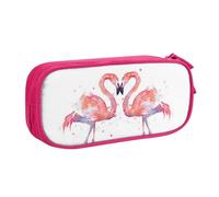 QGGHNISD Flamingos Pencil Bag, Large Capacity Double Layer with Divider Stationery Bag,Zipper Cute Printed Cosmetic Bag for School Office Travelling