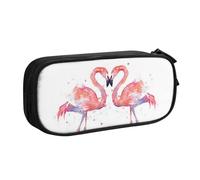 QGGHNISD Flamingos Pencil Bag, Large Capacity Double Layer with Divider Stationery Bag,Zipper Cute Printed Cosmetic Bag for School Office Travelling