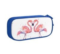 QGGHNISD Flamingos Pencil Bag, Large Capacity Double Layer with Divider Stationery Bag,Zipper Cute Printed Cosmetic Bag for School Office Travelling