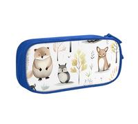 QGGHNISD Forest Creatures Pencil Bag, Large Capacity Double Layer with Divider Stationery Bag,Zipper Cute Printed Cosmetic Bag for School Office Travelling