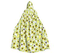 QGGHNISD Fresh Tropical Fruit Avocado Halloween Hooded Cloak For Adults, Long Polyester Cape With Big Hood For Cosplay, Party, Costume