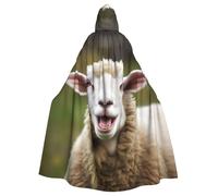 QGGHNISD Funny Naughty Sheep Tongue Cute Animal Halloween Hooded Cloak For Adults, Long Polyester Cape With Big Hood For Cosplay, Party, Costume