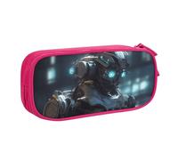 QGGHNISD Future Robot Pencil Bag, Large Capacity Double Layer with Divider Stationery Bag,Zipper Cute Printed Cosmetic Bag for School Office Travelling