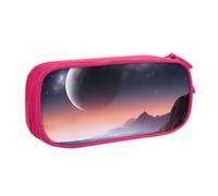 QGGHNISD Galaxy Nature Planet Pencil Bag, Large Capacity Double Layer with Divider Stationery Bag,Zipper Cute Printed Cosmetic Bag for School Office Travelling