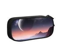 QGGHNISD Galaxy Nature Planet Pencil Bag, Large Capacity Double Layer with Divider Stationery Bag,Zipper Cute Printed Cosmetic Bag for School Office Travelling