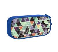 QGGHNISD Geometric Triangle Pencil Bag, Large Capacity Double Layer with Divider Stationery Bag,Zipper Cute Printed Cosmetic Bag for School Office Travelling