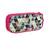 QGGHNISD Geometric Triangle Pencil Bag, Large Capacity Double Layer with Divider Stationery Bag,Zipper Cute Printed Cosmetic Bag for School Office Travelling