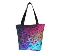 QGGHNISD Glitter Sequin Spot Women'S Casual Shoulder Tote Bag, Large Capacity Polyester Handbag, Travel Beach Shopping Bag