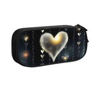 QGGHNISD Glowing Love Pencil Bag, Large Capacity Double Layer with Divider Stationery Bag,Zipper Cute Printed Cosmetic Bag for School Office Travelling